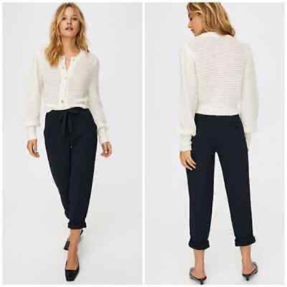 Wilfred Black Cropped Dress Pant w/ Tie Front
